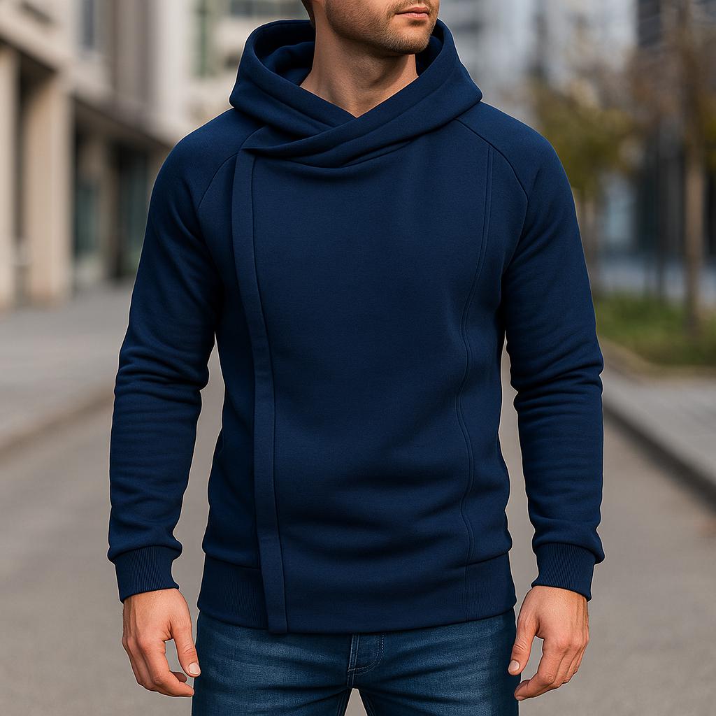Men’s Side-Zip Hooded Sweatshirt – Long Sleeve Design