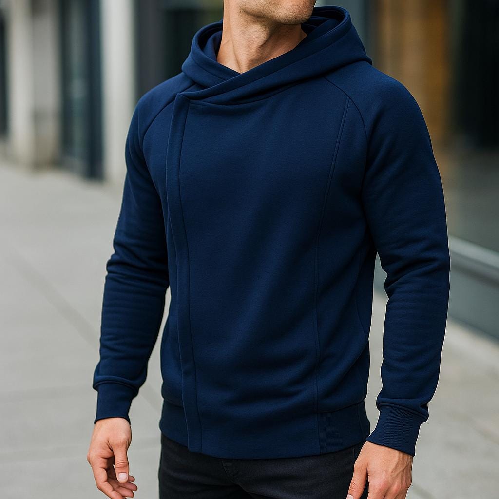 Men’s Side-Zip Hooded Sweatshirt – Long Sleeve Design