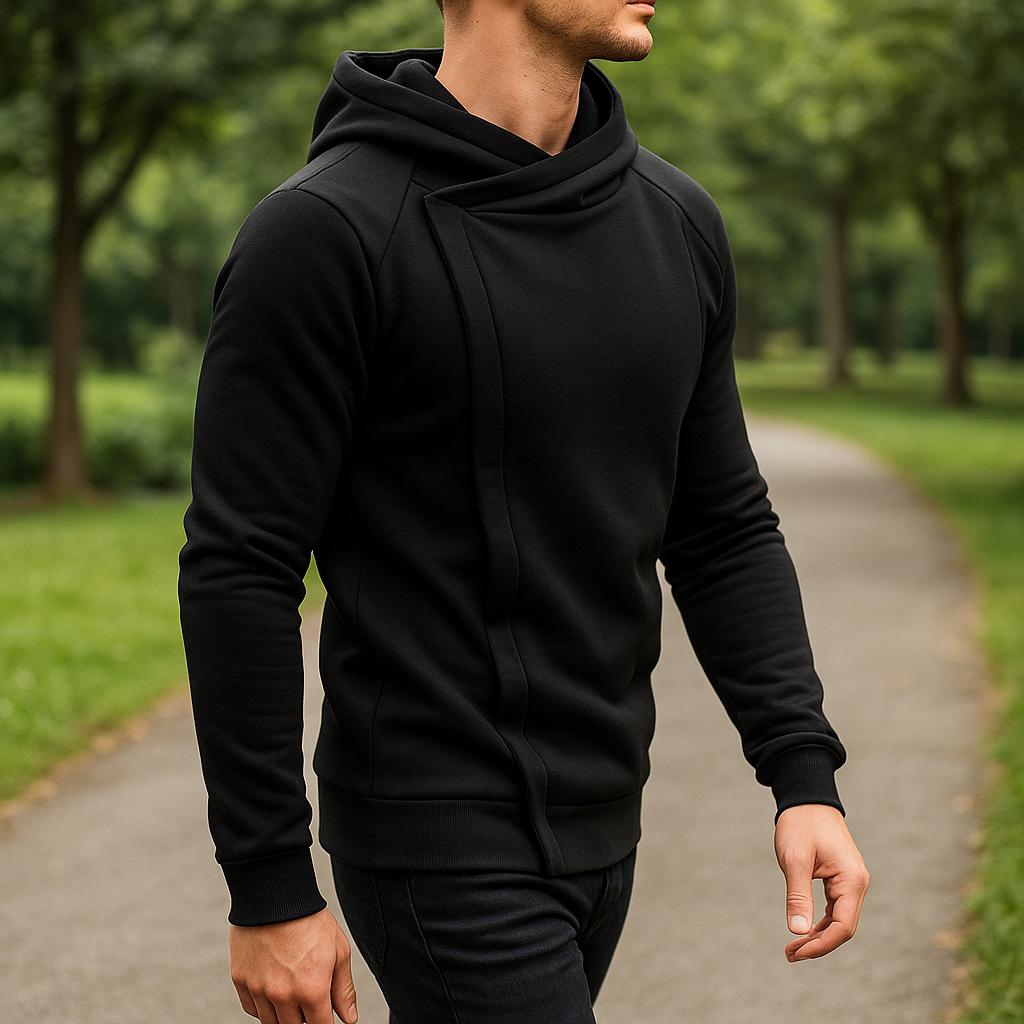 Men’s Side-Zip Hooded Sweatshirt – Long Sleeve Design