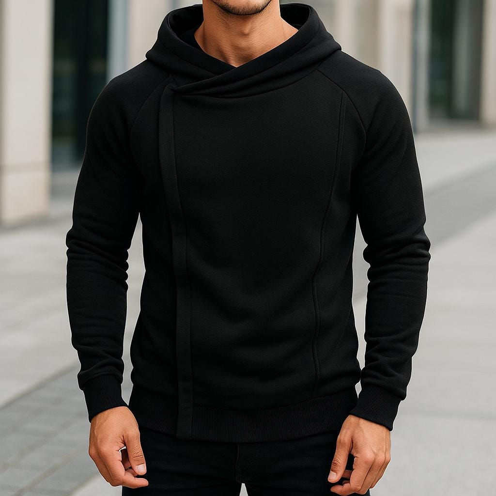 Men’s Side-Zip Hooded Sweatshirt – Long Sleeve Design