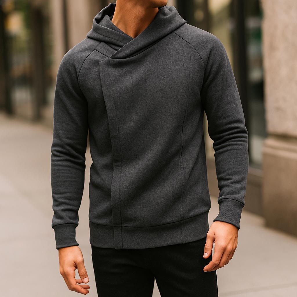 Men’s Side-Zip Hooded Sweatshirt – Long Sleeve Design