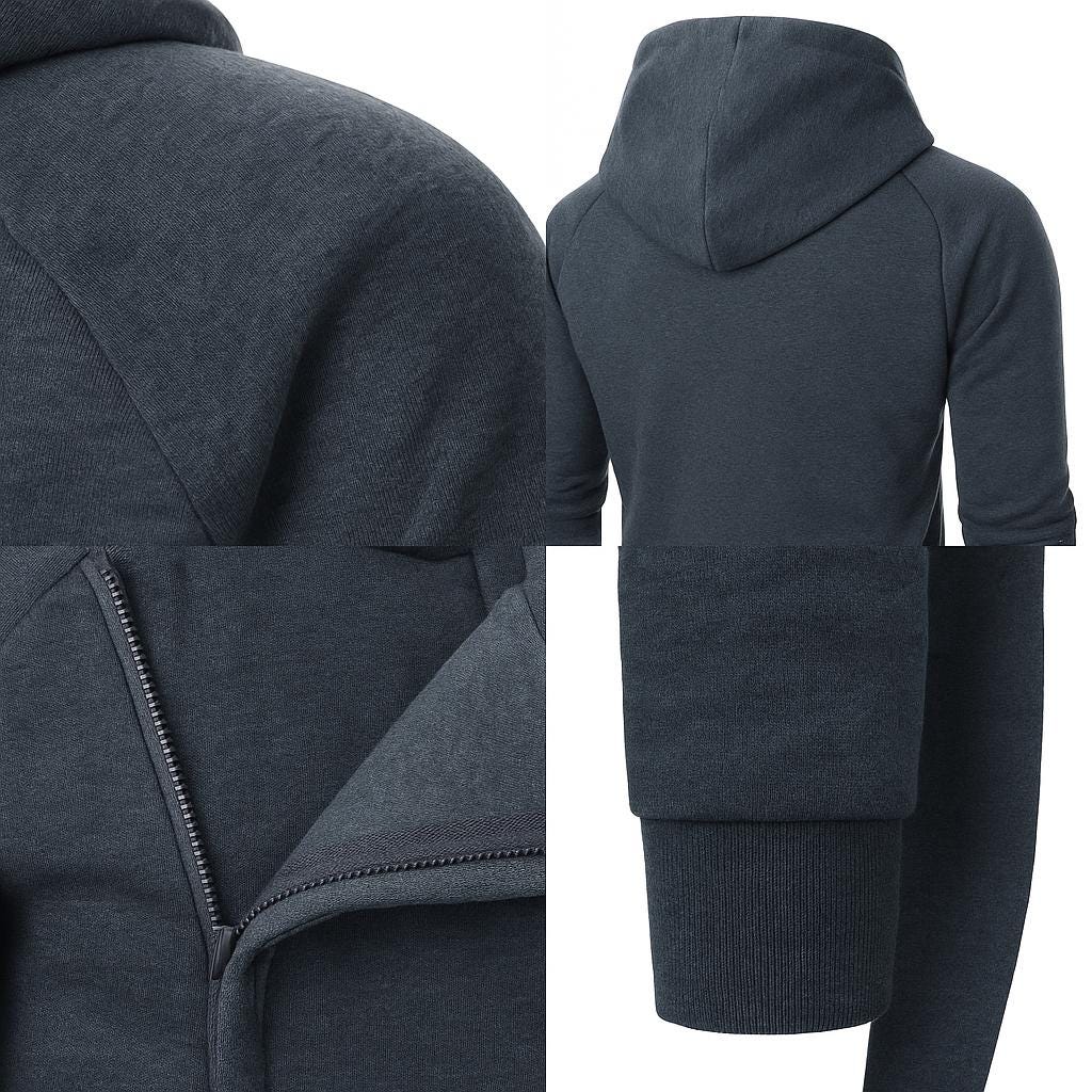 Men’s Side-Zip Hooded Sweatshirt – Long Sleeve Design