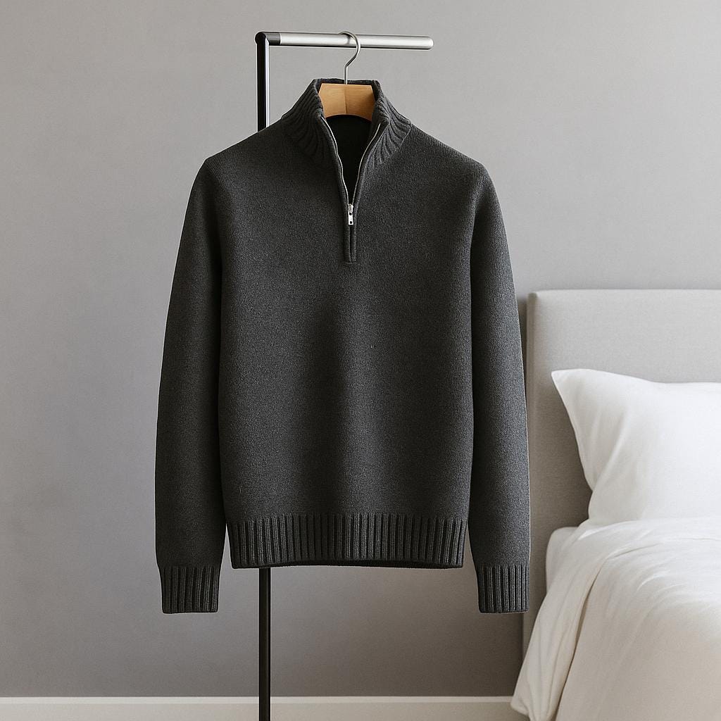 Men Classic Quarter Zip Sweater