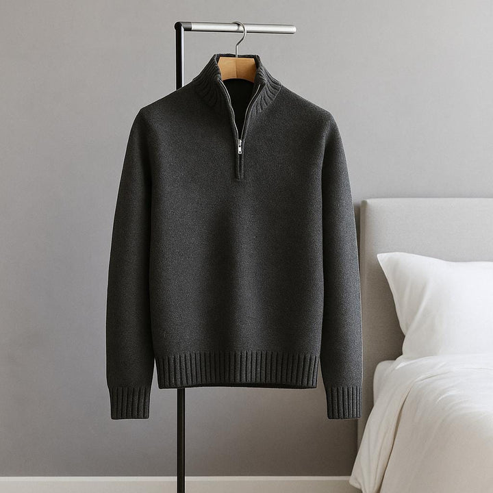 Men Classic Quarter Zip Sweater