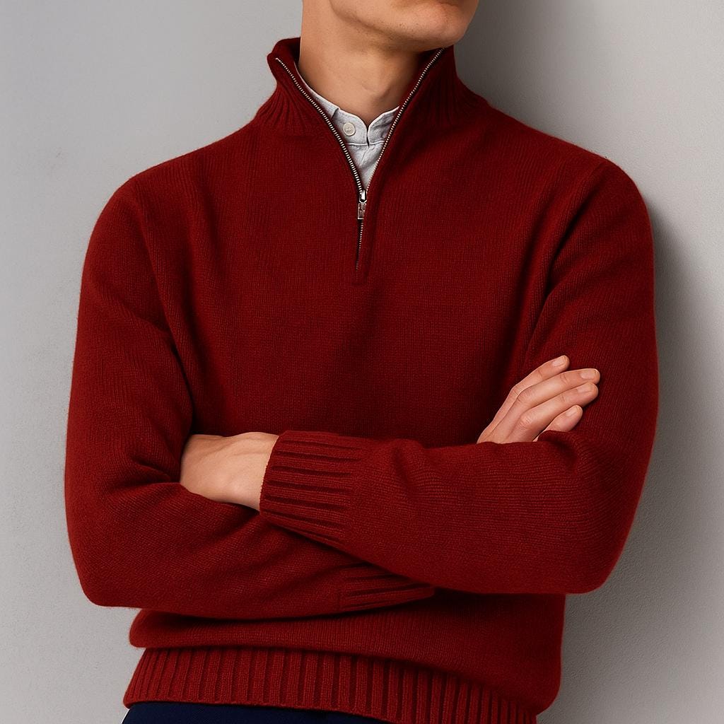 Men Classic Quarter Zip Sweater