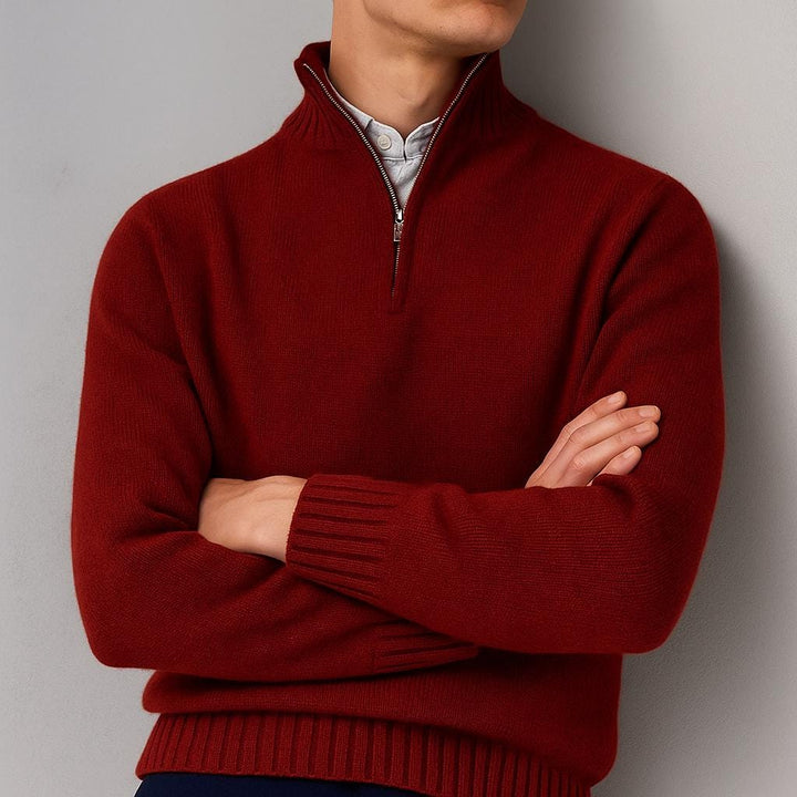 Men Classic Quarter Zip Sweater