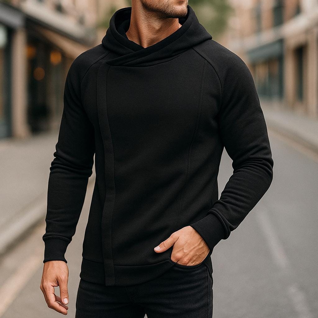 Men’s Side-Zip Hooded Sweatshirt – Long Sleeve Design