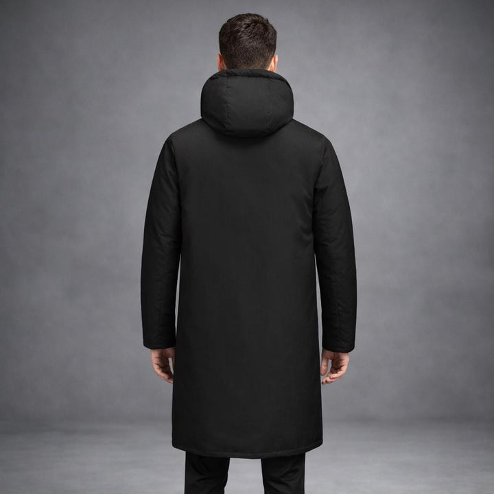 Men’s Long Hooded Jacket Set – Removable Layer Design Parka