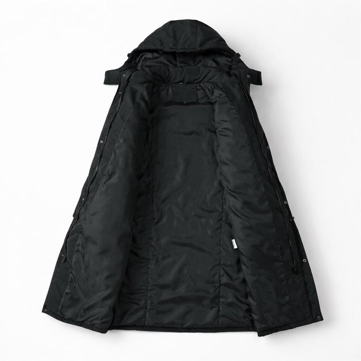 Men’s Long Hooded Jacket Set – Removable Layer Design Parka