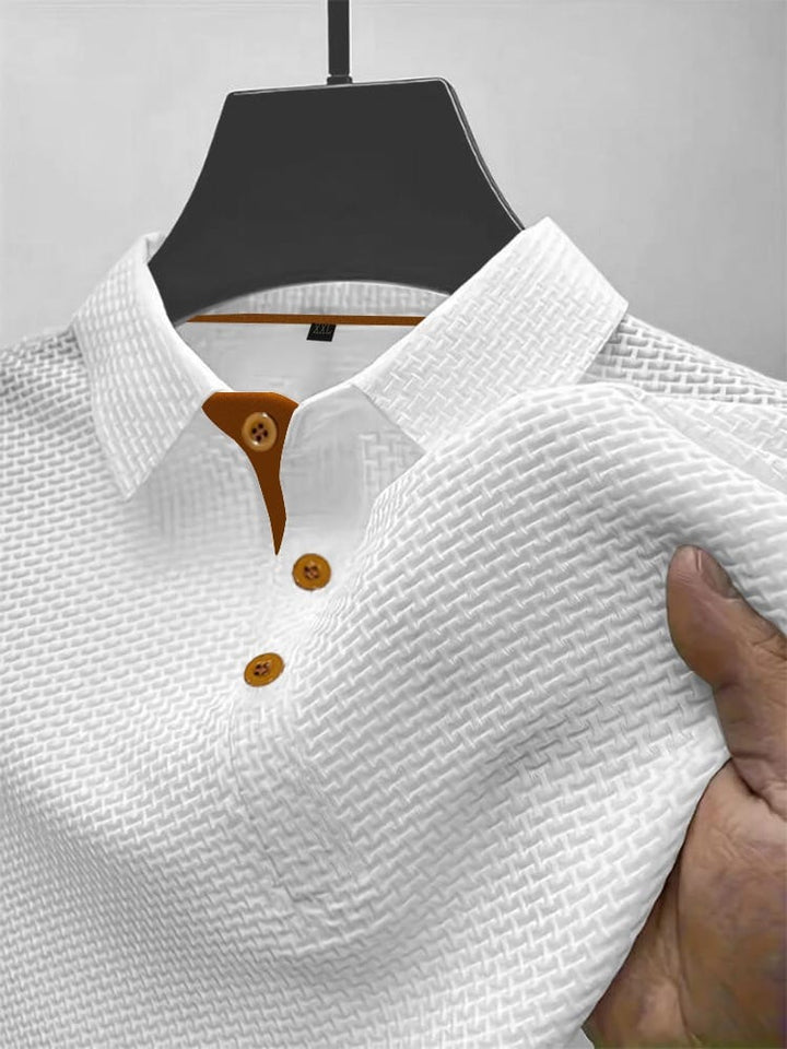 Men’s Polo Shirt Short Sleeve Casual Slim Fit Button Collar Everyday Top
