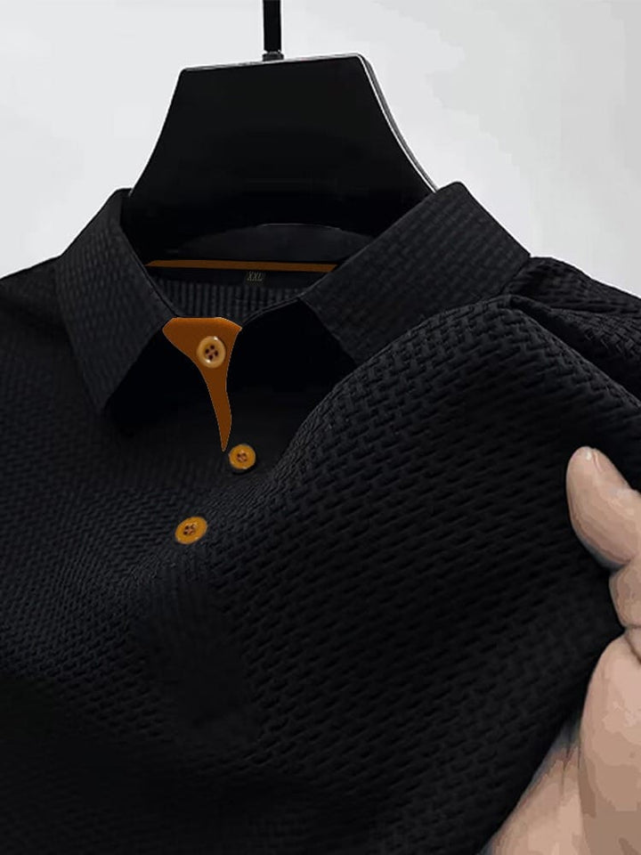 Men’s Polo Shirt Short Sleeve Casual Slim Fit Button Collar Everyday Top