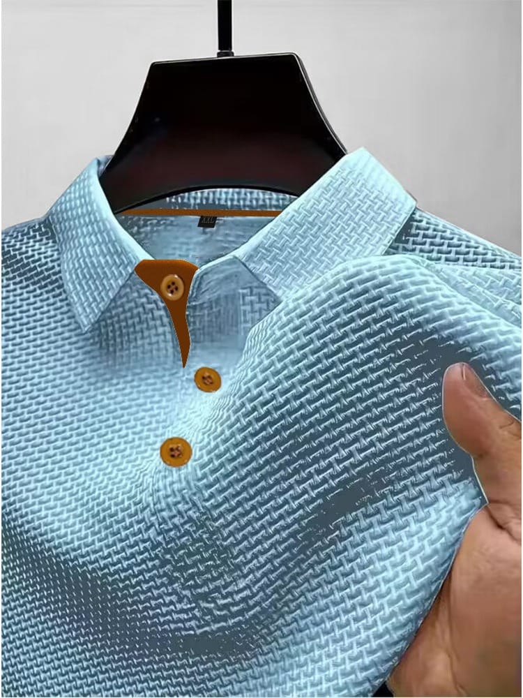 Men’s Polo Shirt Short Sleeve Casual Slim Fit Button Collar Everyday Top