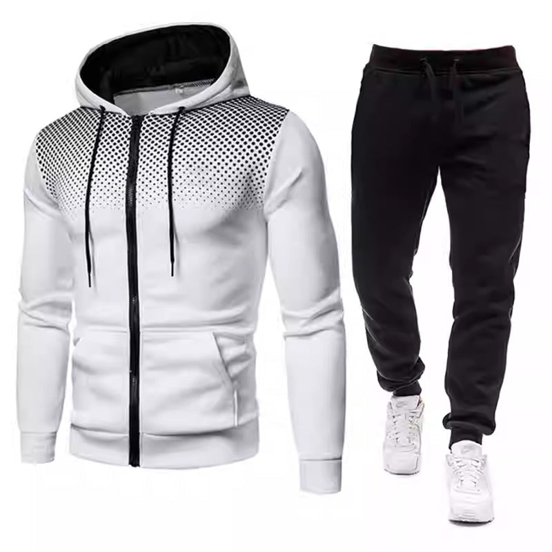 Men’s Hooded Tracksuit Set Zip Up Hoodie and Jogger Pants
