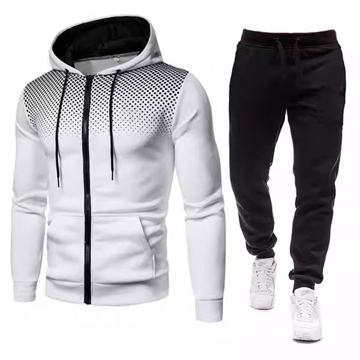 Men’s Hooded Tracksuit Set Zip Up Hoodie and Jogger Pants