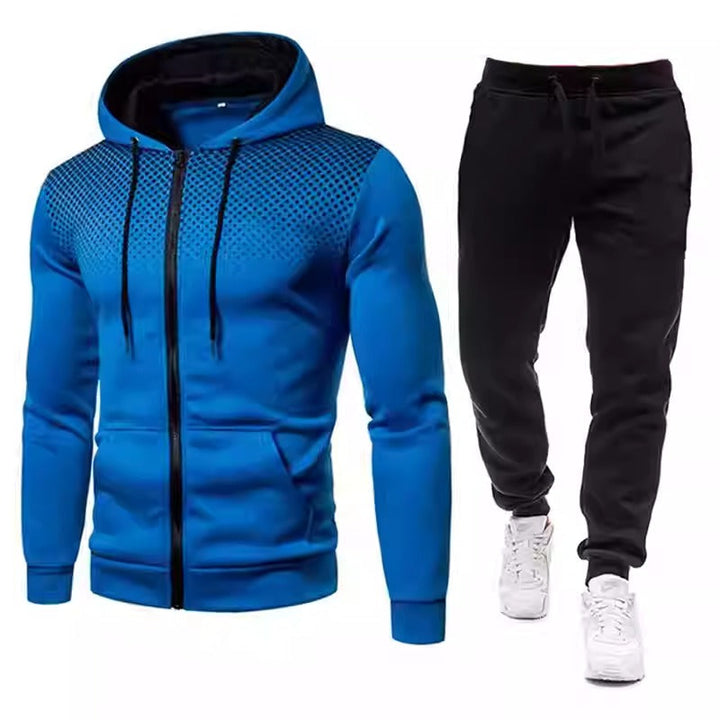 Men’s Hooded Tracksuit Set Zip Up Hoodie and Jogger Pants