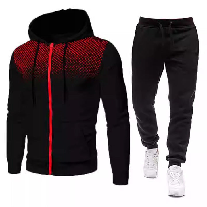 Men’s Hooded Tracksuit Set Zip Up Hoodie and Jogger Pants