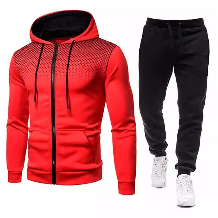 Men’s Hooded Tracksuit Set Zip Up Hoodie and Jogger Pants