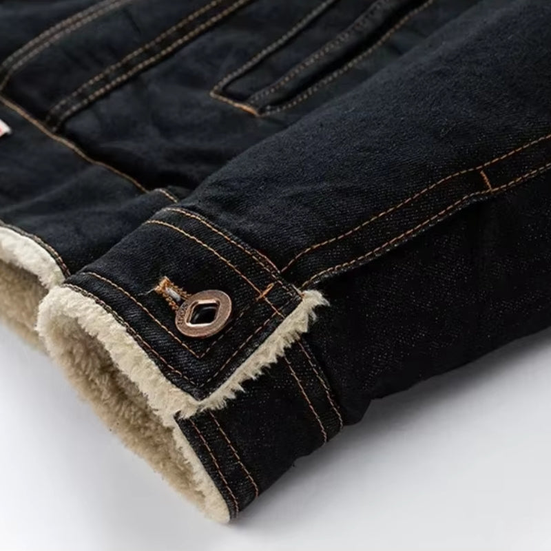 Classic Men’s Denim Sherpa Lined Jacket