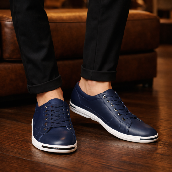 Casual Men Supported Leather Sneakers
