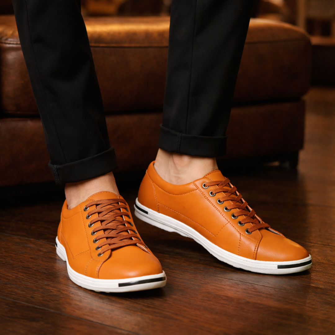 Casual Men Supported Leather Sneakers