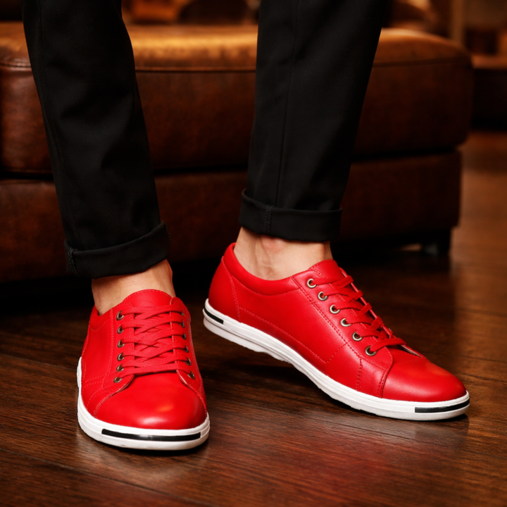 Casual Men Supported Leather Sneakers