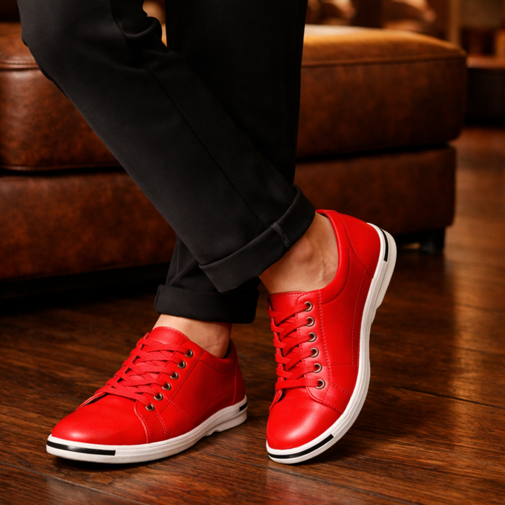 Casual Men Supported Leather Sneakers