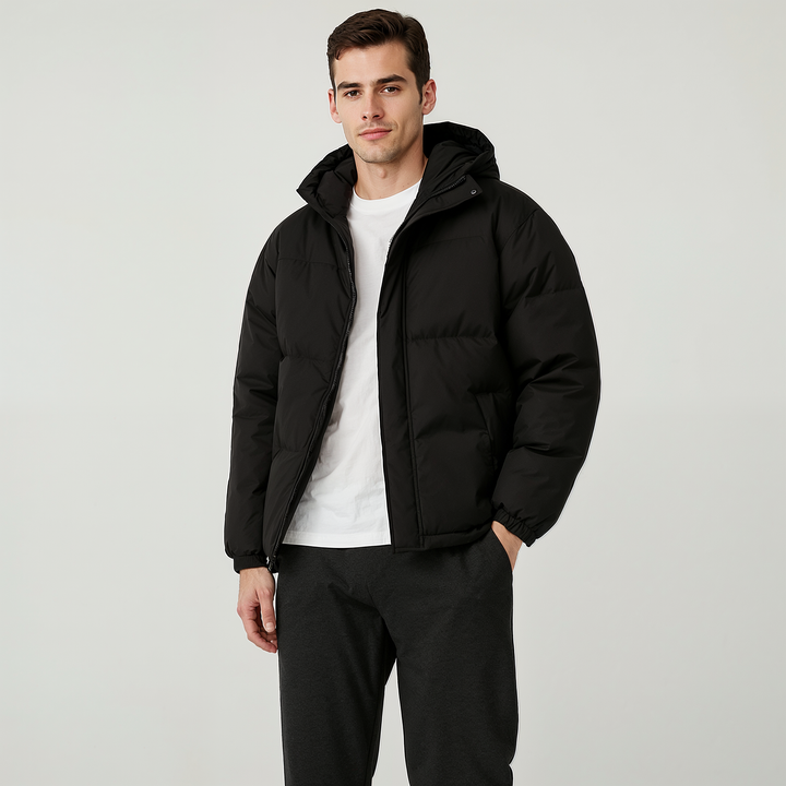Men’s Classic Hooded Down Puffer Jacket – Warm &amp; Stylish Winter Coat