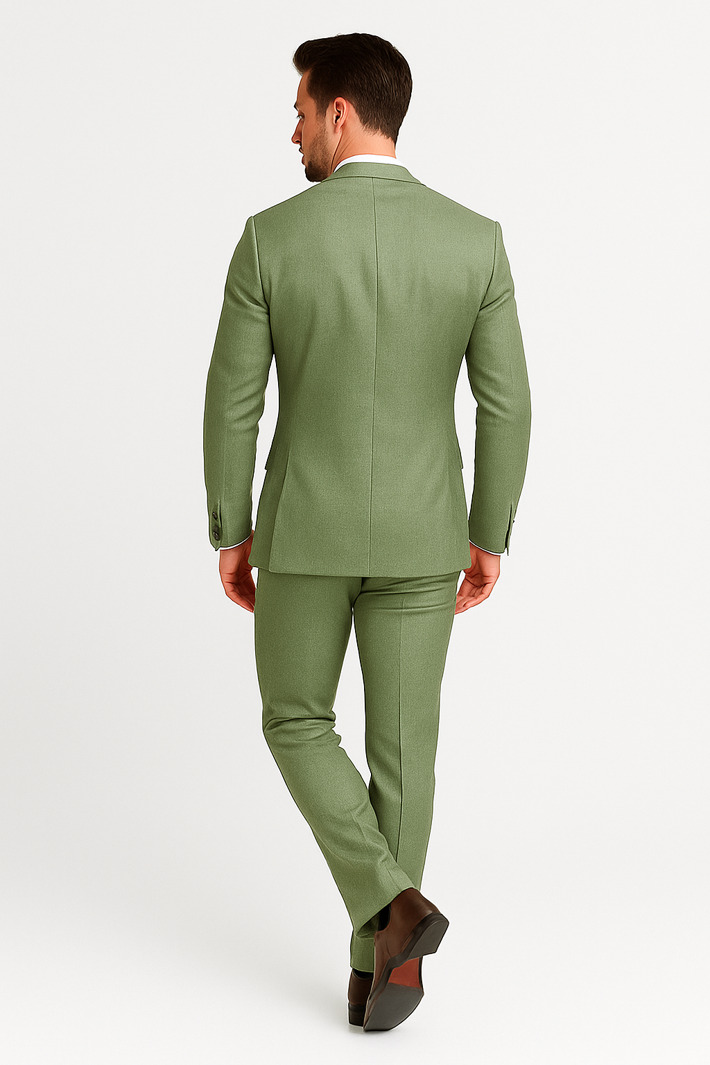 Men’s Sage Light Green Suit – Classic Two-Piece Formal Outfit for Weddings and Business