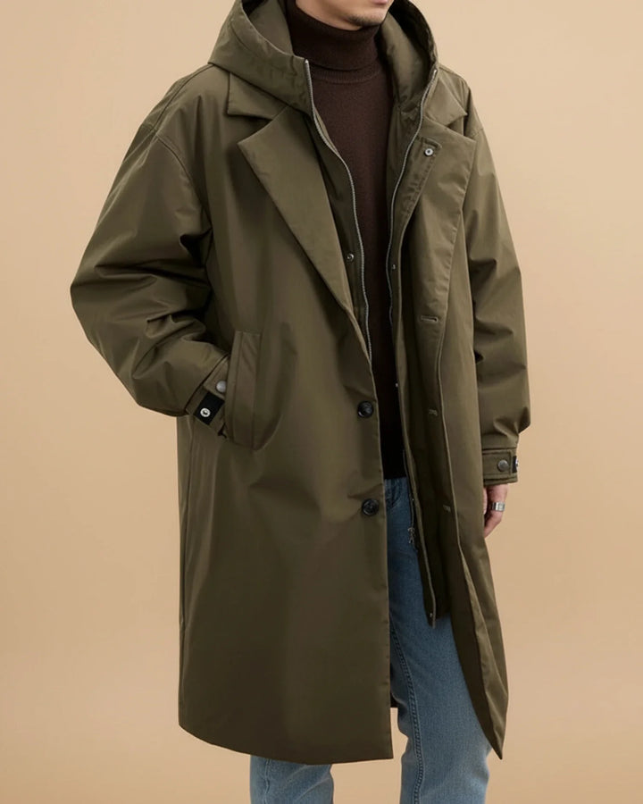 Men’s Waterproof Hooded Overcoat – Lightweight All-Weather Outerwear
