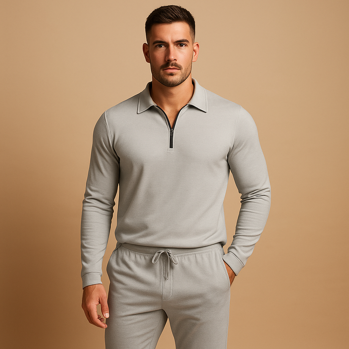 Modern Men’s Tracksuit with Zipper and Tapered Pants | Rens