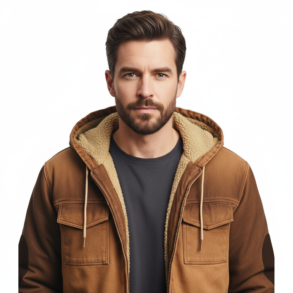 Men’s Retro Double-Layer Jacket – Zipper Front with Inner Pocket &amp; Ethnic-Inspired Design