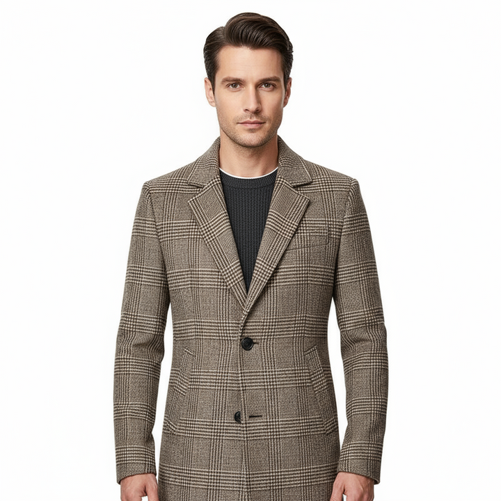 Men’s Cashmere Wool Blend Long Winter Trench Coat – Refined Warmth &amp; Timeless Elegance