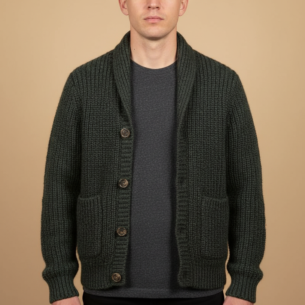 Mason Stand Collar Men Wool Cardigan