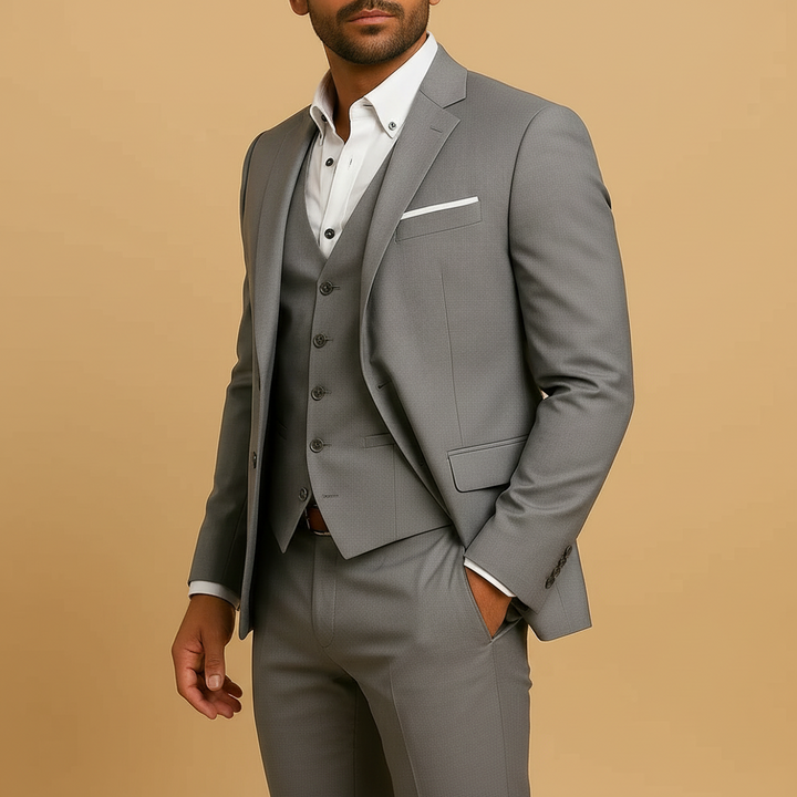 Three-Piece Slim Fit Men’s Suit with Blazer and Trousers | Beaumont
