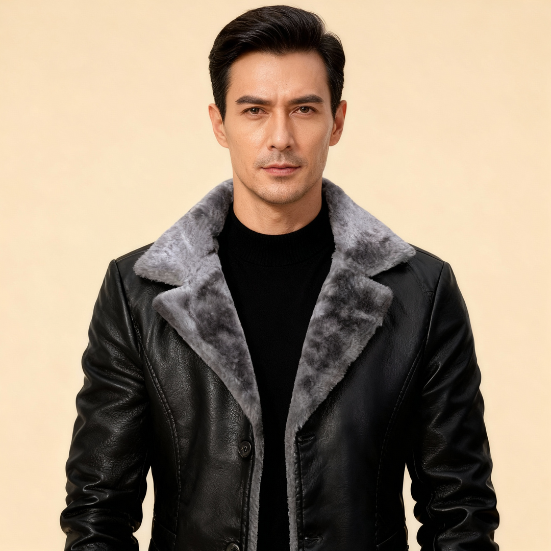 Men’s Long Winter Coat with Sherpa Lining – Warm Insulated Outerwear