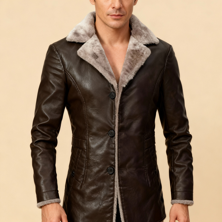 Men’s Long Winter Coat with Sherpa Lining – Warm Insulated Outerwear