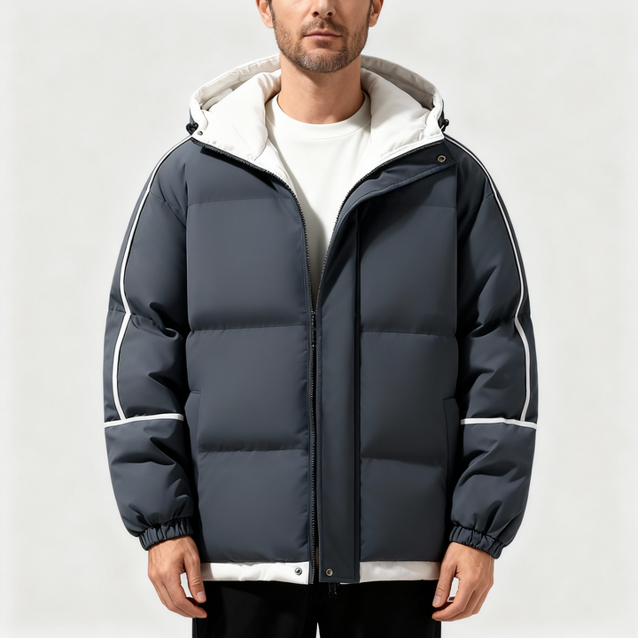 Men Quilted Hooded Jacket – Clean Casual Design