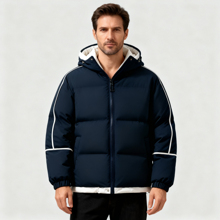 Men Quilted Hooded Jacket – Clean Casual Design