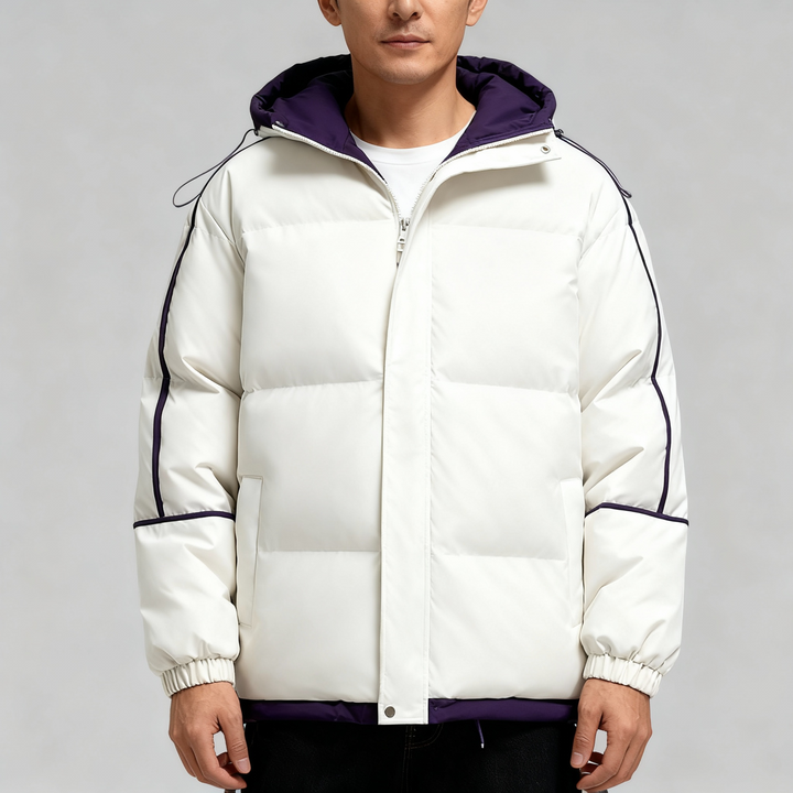 Men Quilted Hooded Jacket – Clean Casual Design