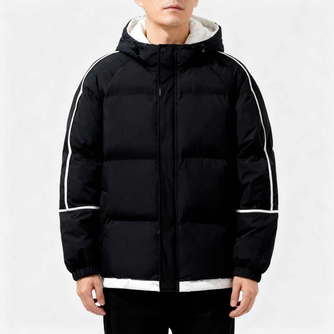 Men Quilted Hooded Jacket – Clean Casual Design