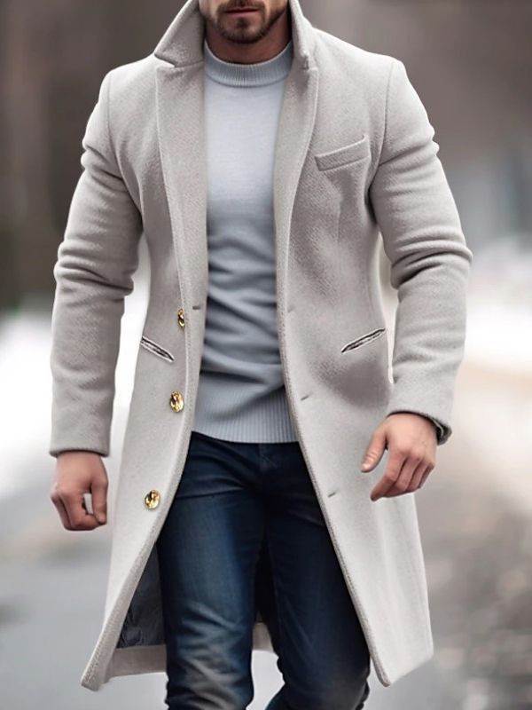 Men's Tailored Wool Overcoat | Single-Breasted | Timeless Winter Style