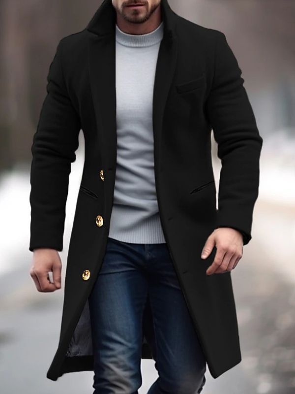 Men's Tailored Wool Overcoat | Single-Breasted | Timeless Winter Style