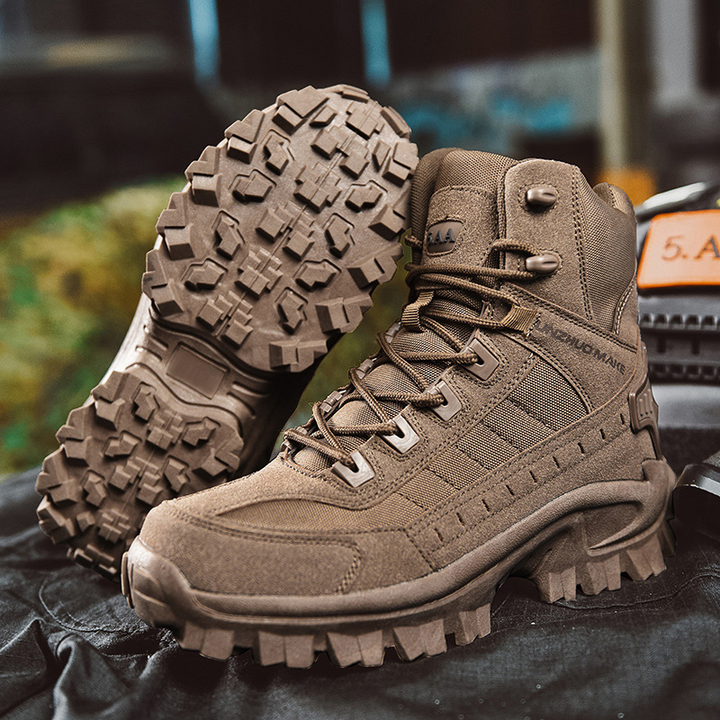 Men’s Tactical Boots – High Shaft – Reinforced Toe – Grip Sole – Lace-Up Closure