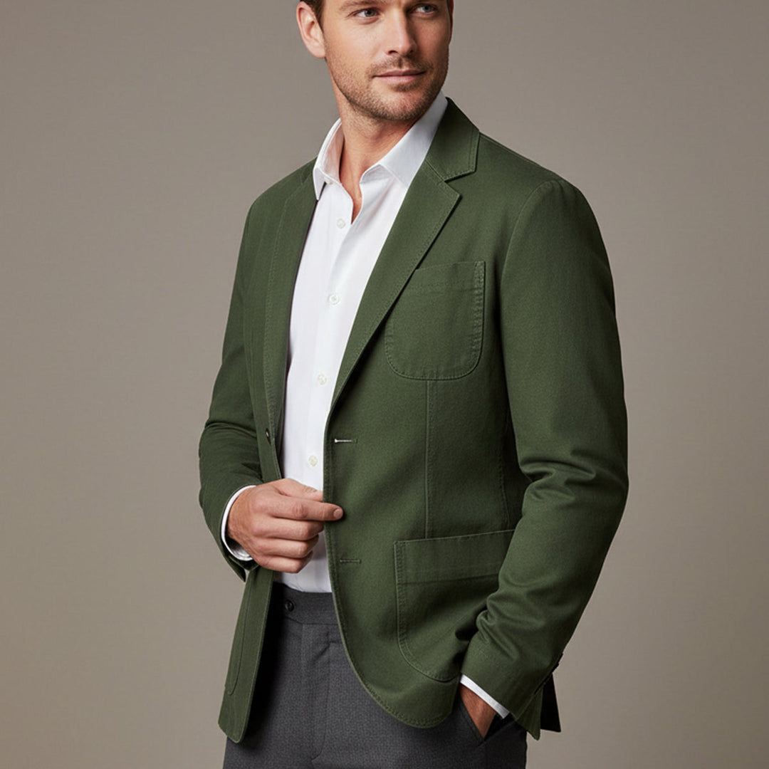 The Reykjavik Men’s Cotton Blazer Style Windbreaker with Pockets