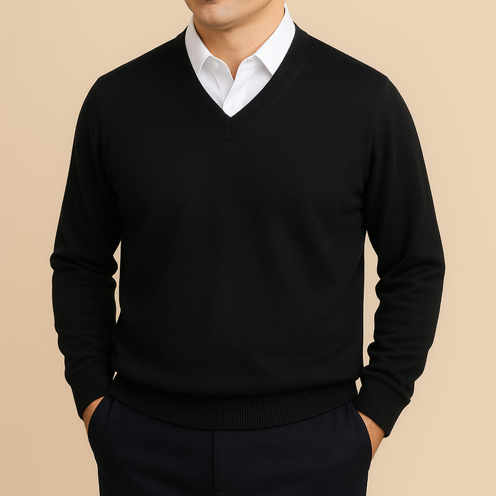 Diederik Luxury V-Neck Sweater – Men’s Soft Knit | Timeless Elegant Layer