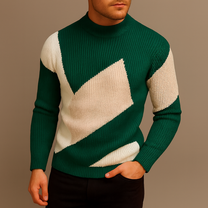 Frederik Men’s Patterned Knit Sweater – Classic Winter Pullover | Soft Warm Heritage Style